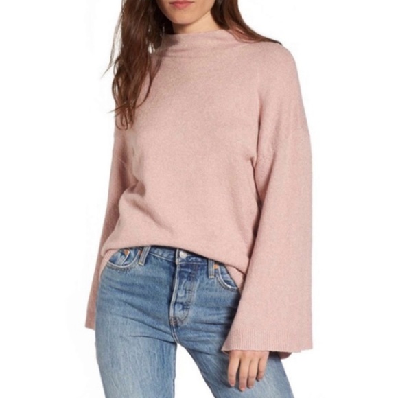 bp Sweaters - Nordstrom’s BP Mock Neck Bell Sleeves Pink Sweater Size XXS